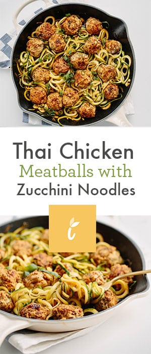 Thai Chicken Meatballs with Zucchini Noodles