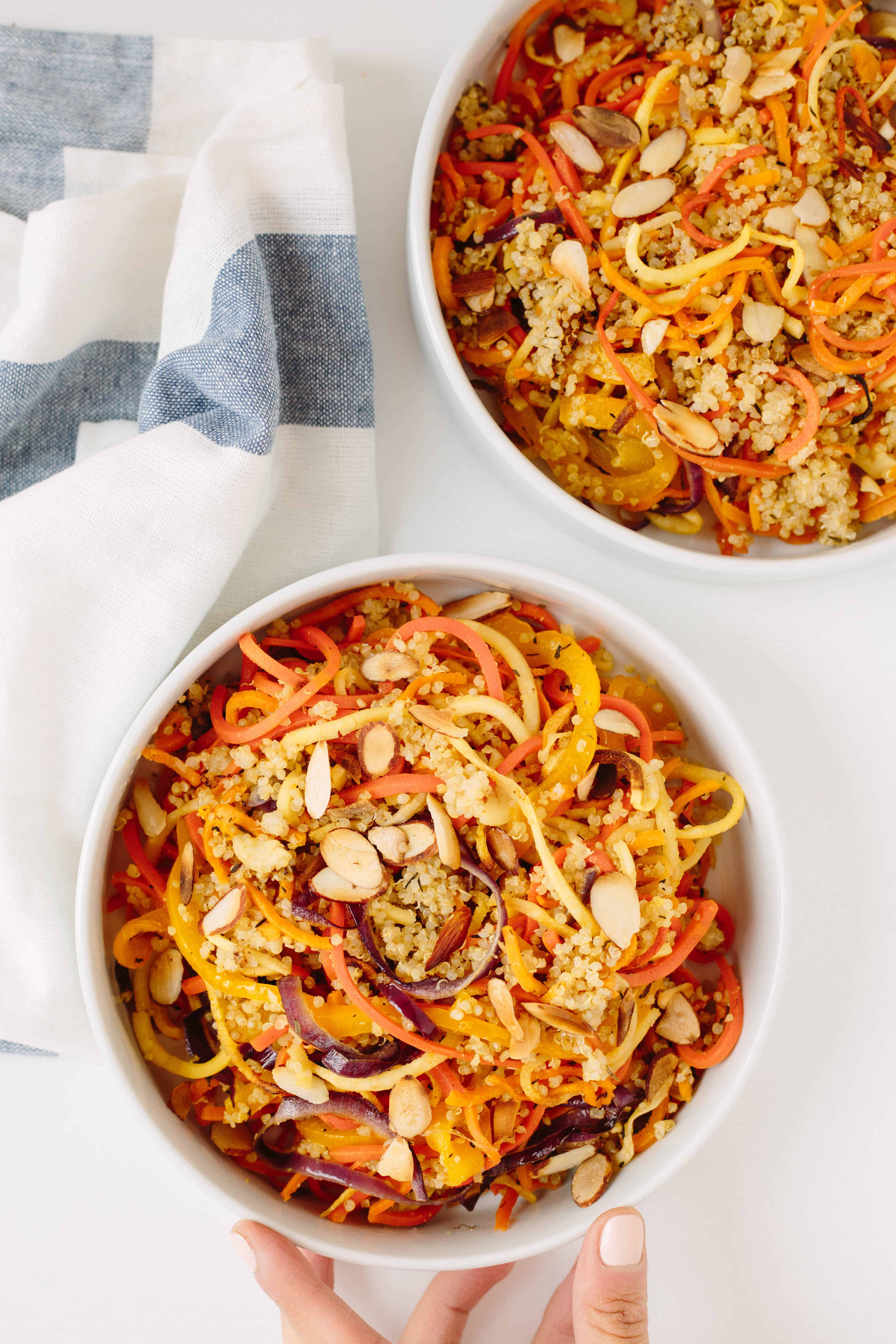 Roasted Spiralized Vegetable and Quinoa Bowl