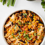 Slow Cooker Chicken Burrito Bowls with Spiralized Sweet Potato Rice