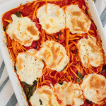 Baked Rutabaga Spaghetti and Mozzarella