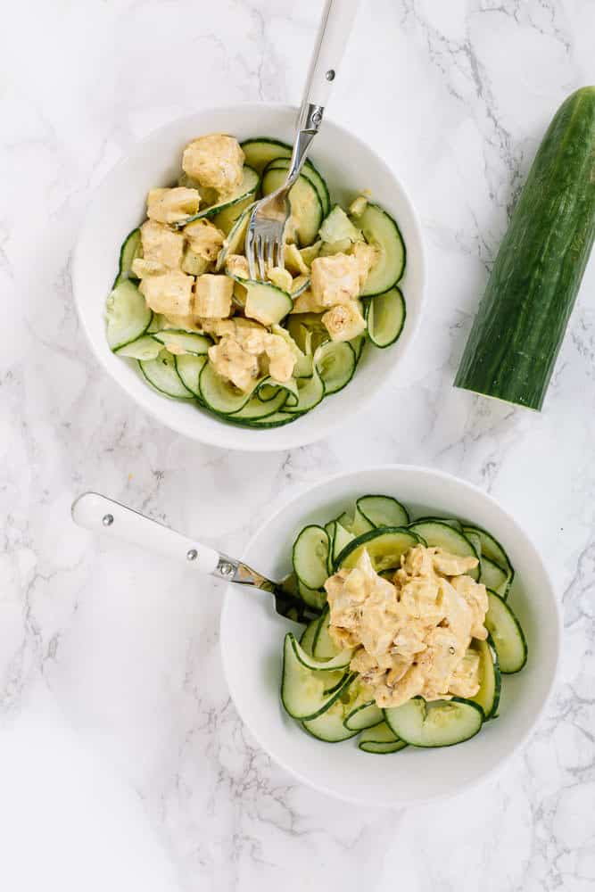  CURRIED CHICKEN SALAD WITH SPIRALIZED CUCUMBERS