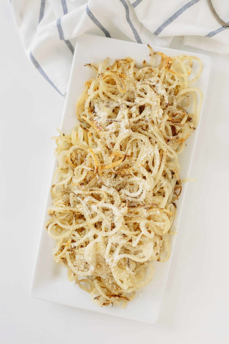 Spiralized Potatoes with Parmesan and Garlic