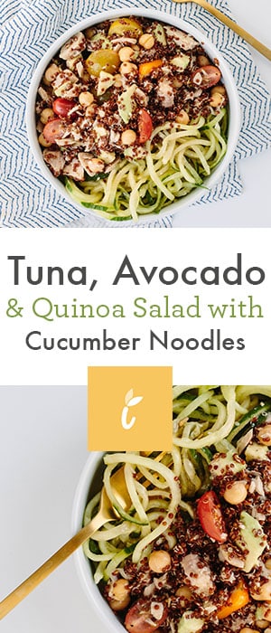 Tuna, Avocado and Quinoa Salad with Spiralized Cucumber