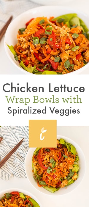 Chicken Lettuce Wrap Bowls with Spiralized Veggies