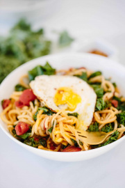 Spiralized Parsnip and Kale Breakfast Bowl