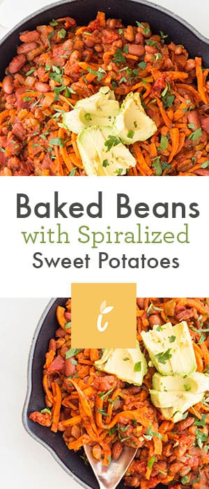 Baked Beans with Spiralized Sweet Potatoes