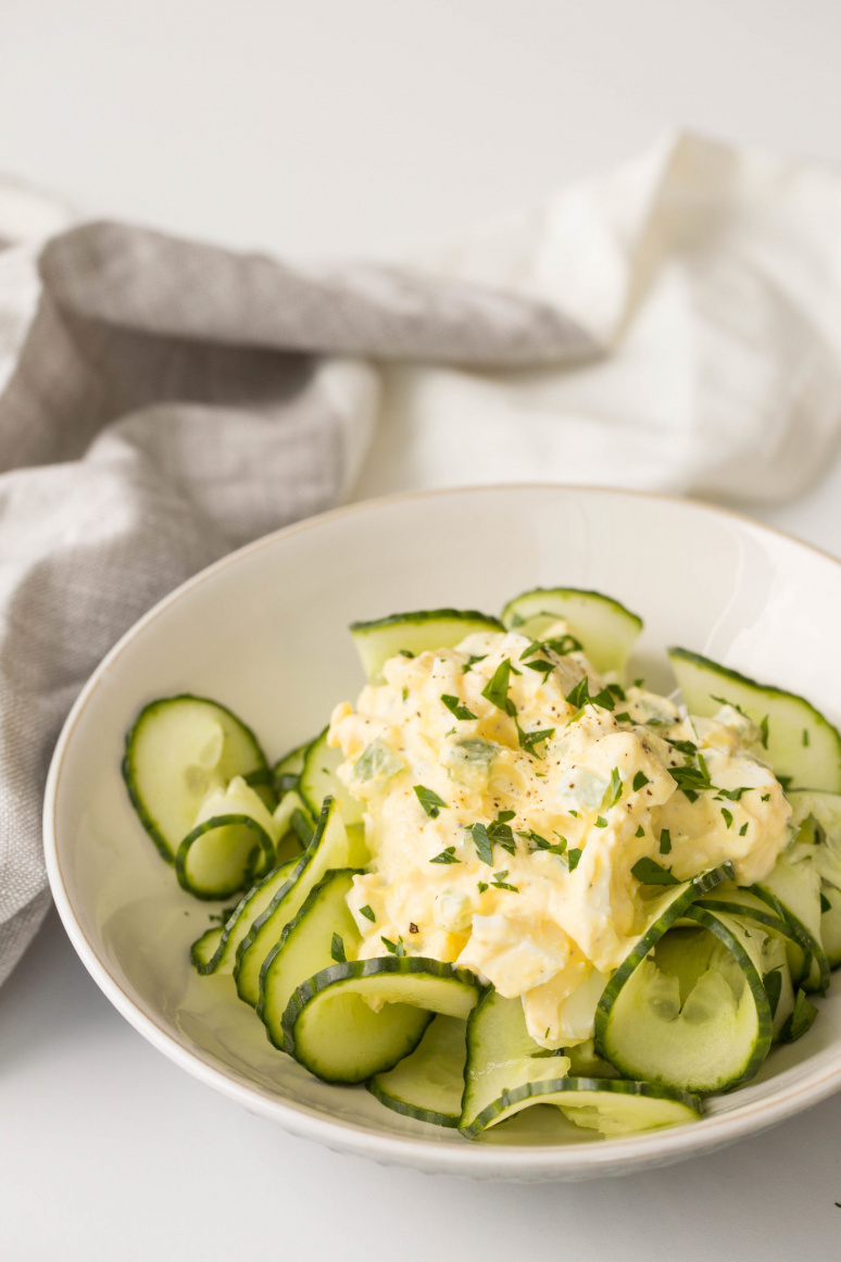 Easy Egg and Spiralized Cucumber Salad