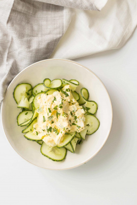 Easy Egg and Spiralized Cucumber Salad