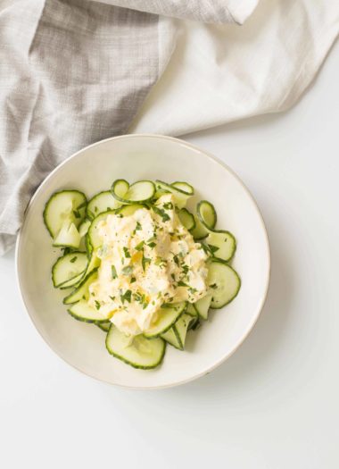Easy Egg Salad with Spiralized Cucumber