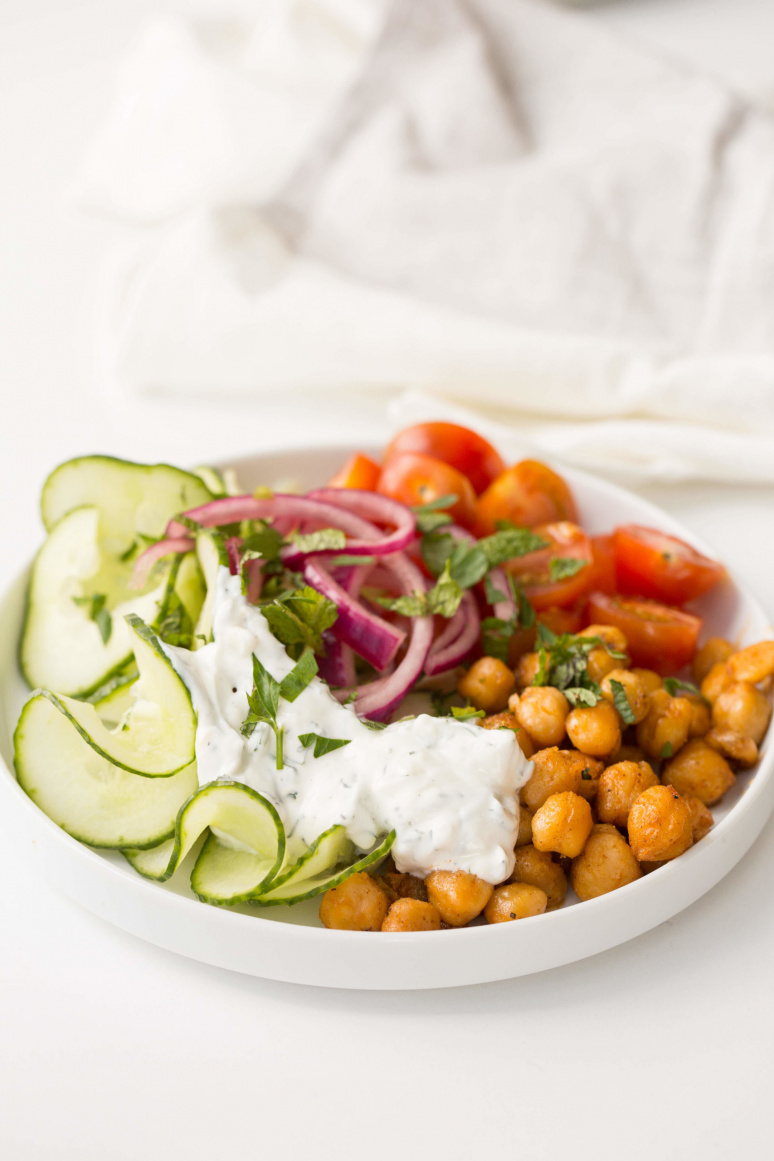 Spiced Chickpea Yogurt Bowls with Spiralized Cucumbers