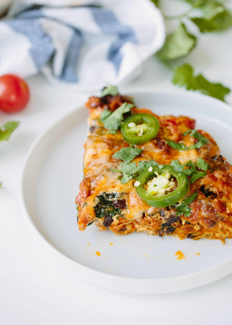 Mexican Quiche with Spiralized Sweet Potato Crust