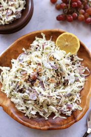 Spiralized Cabbage and Apple Waldorf Salad