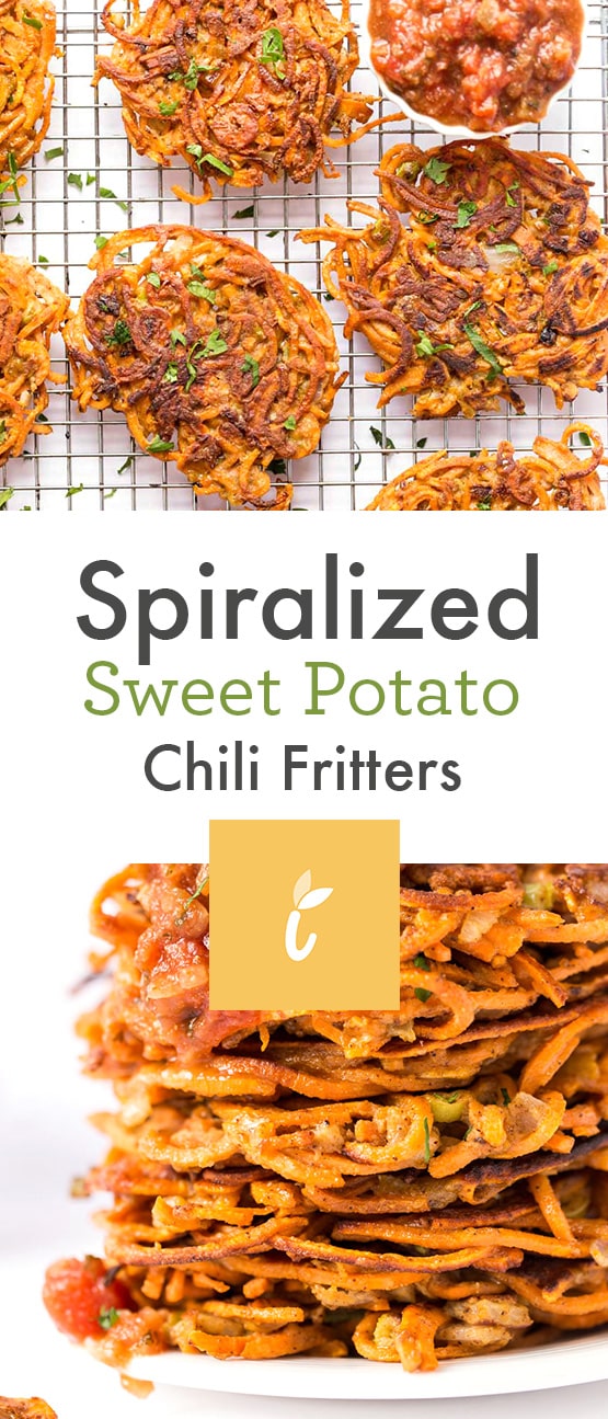 Spiralized Sweet Potato Chili Fritters