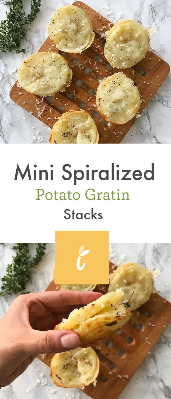 Mini Spiralized Potato Gratin Stacks