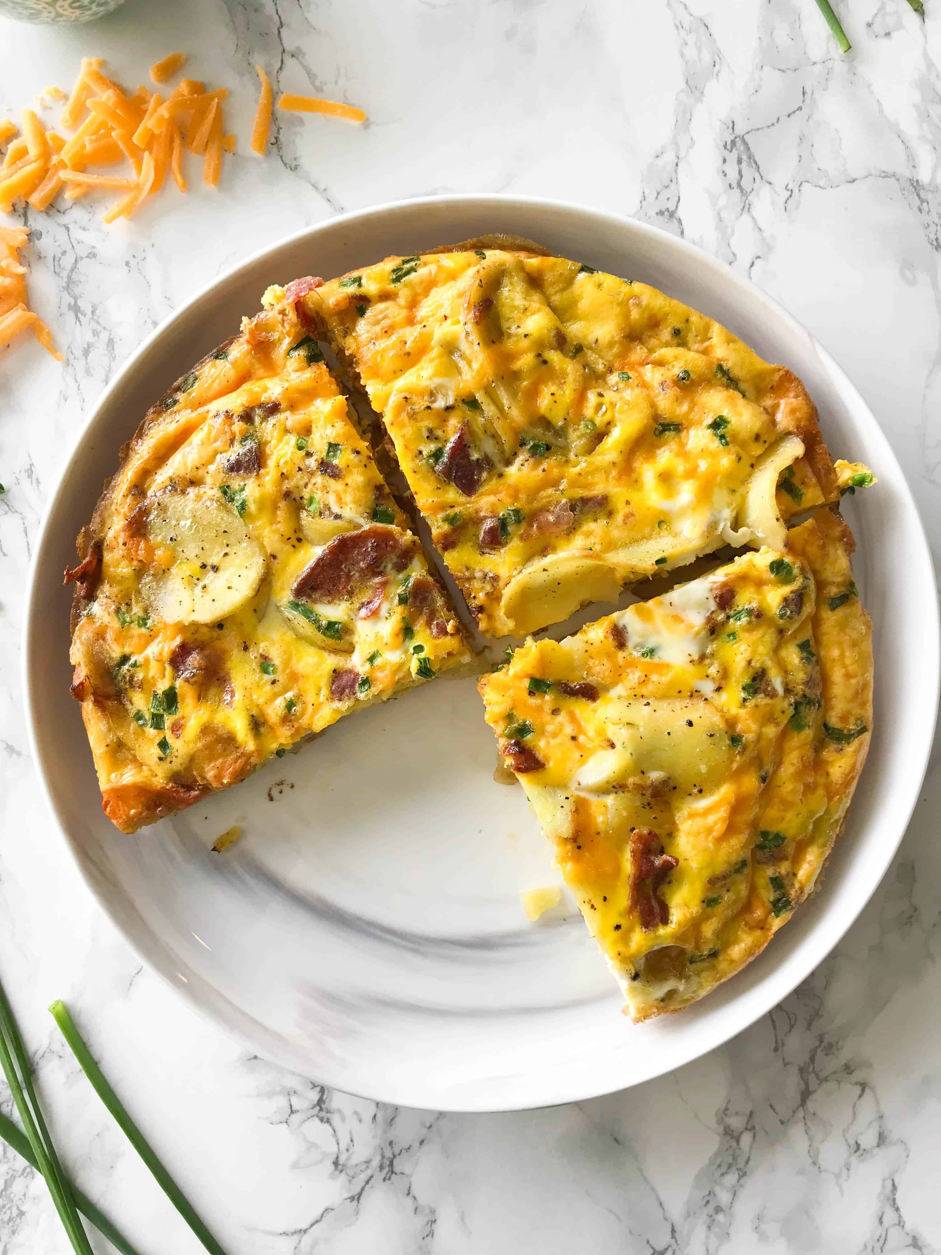 Inspiralized Bacon Egg And Cheese Frittata With Spiralized Potatoes