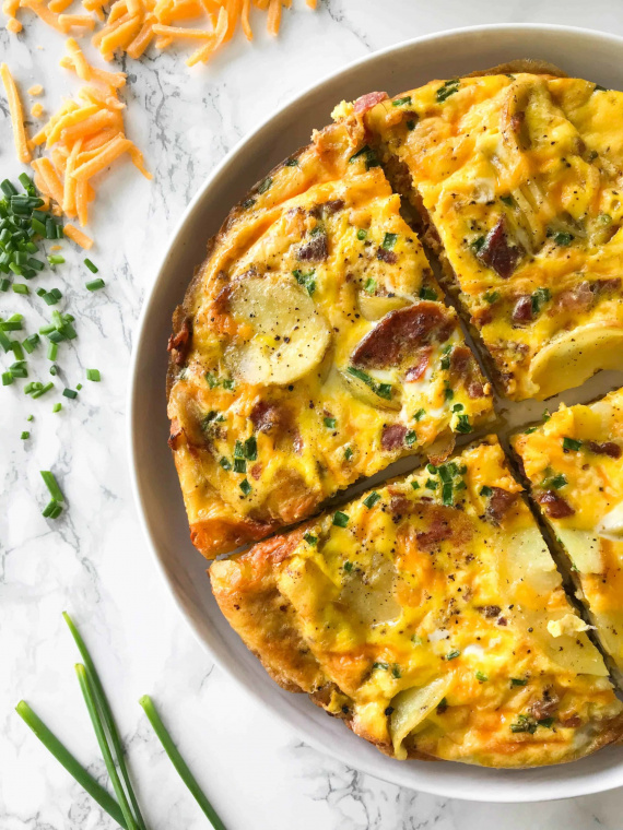 Bacon, Egg and Cheese Frittata with Spiralized Potatoes