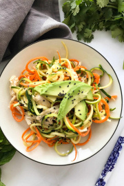 Chilled Asian Zoodle Salad with Chicken and Avocado