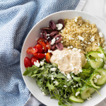 Mediterranean Quinoa and Hummus Bowls with Spiralized Cucumbers