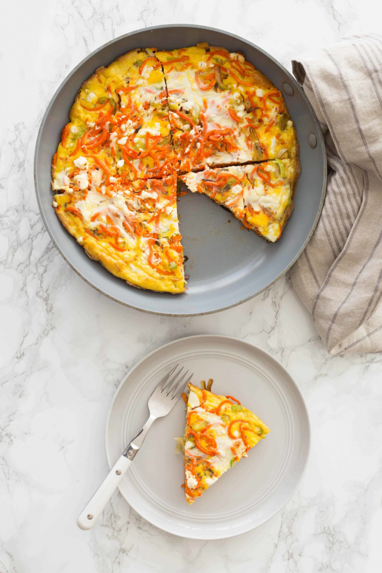 Carrot Noodle and Leek Frittata