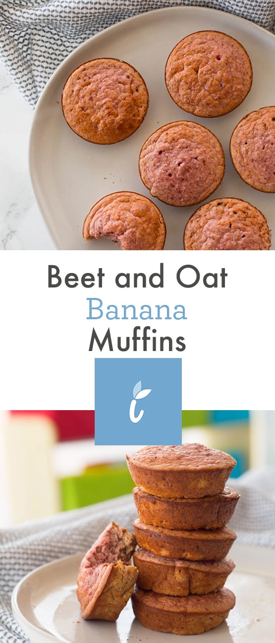 Beet and Oat Banana Muffins