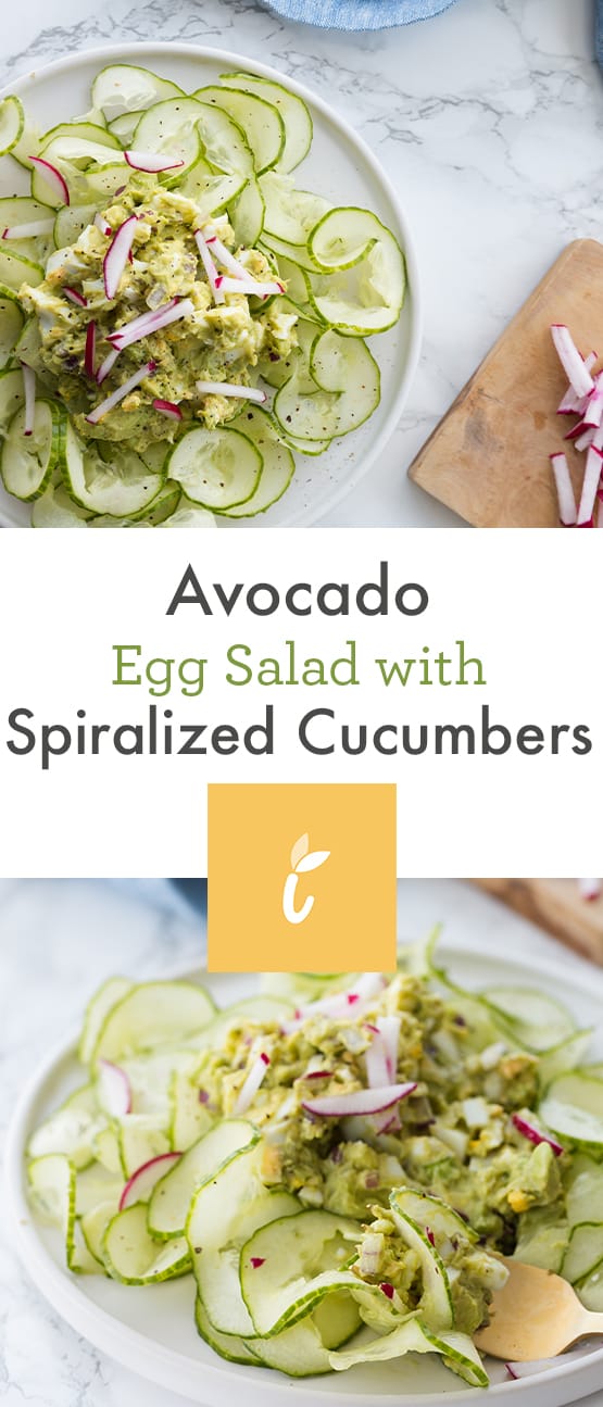 Avocado Egg Salad with Spiralized Cucumbers