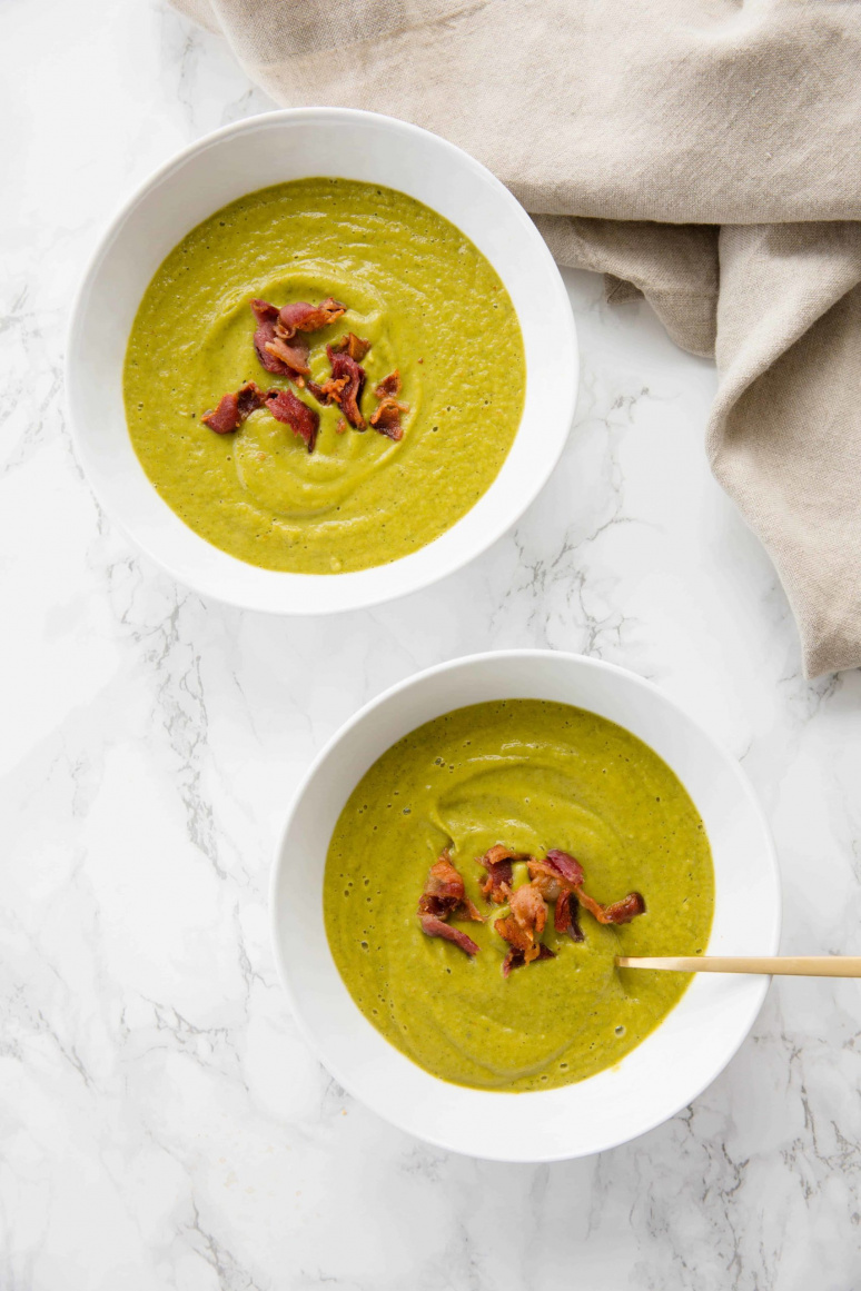 Creamy Zucchini Soup with Bacon