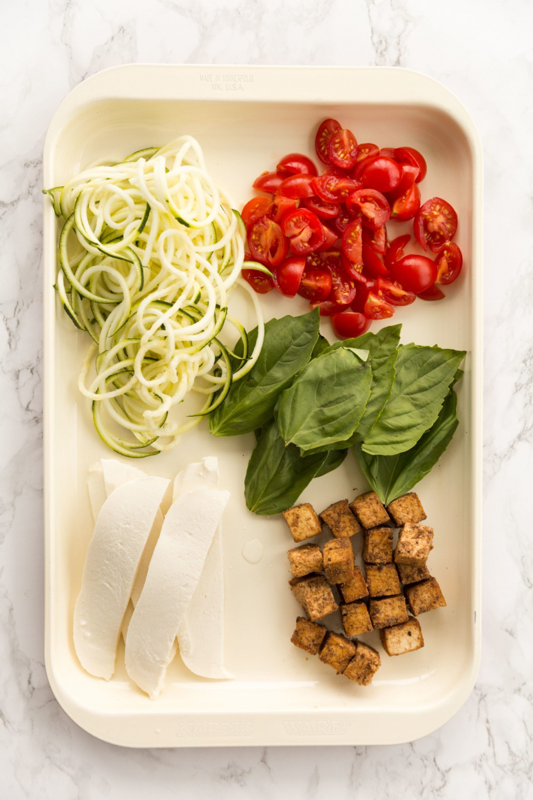 Caprese Summer Rolls with Tofu and Zucchini Noodles