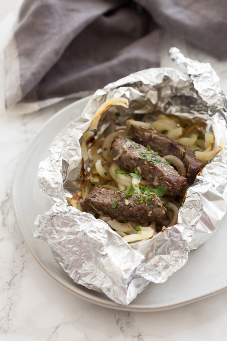 Steak and Potatoes in Foil