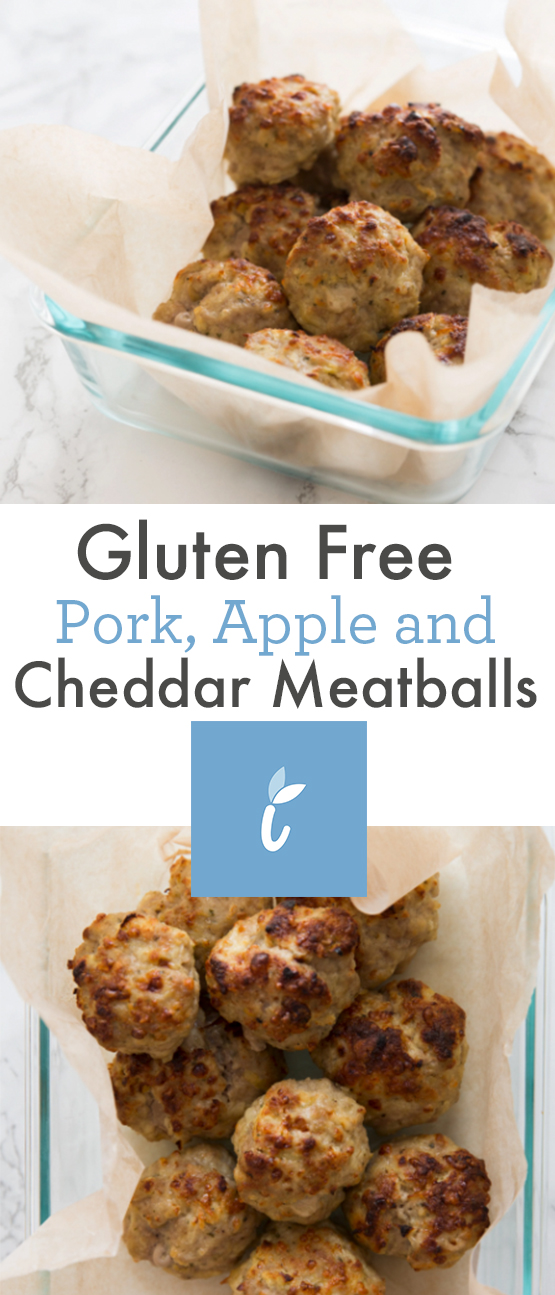 Gluten Free Pork, Apple and Cheddar Meatballs