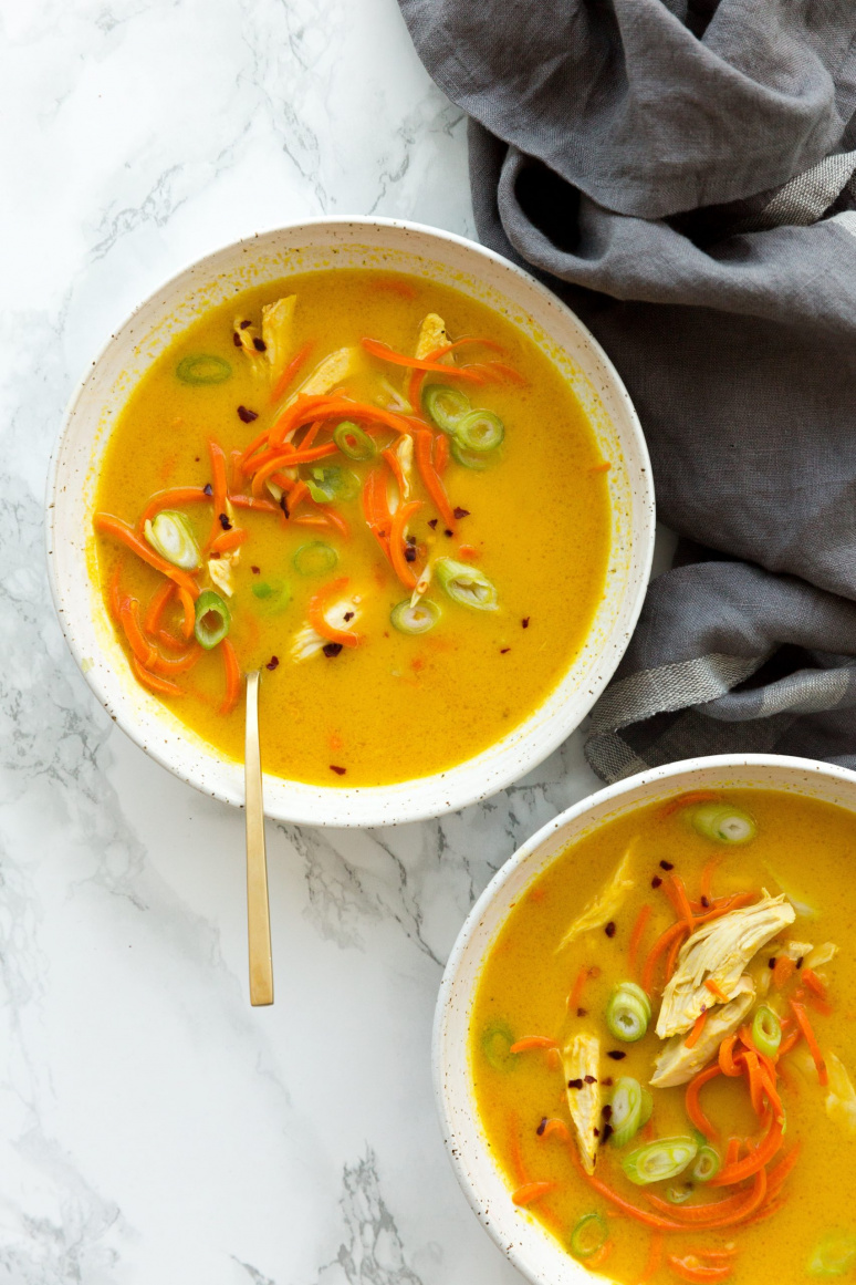 Turmeric Ginger Turkey and Carrot Soup