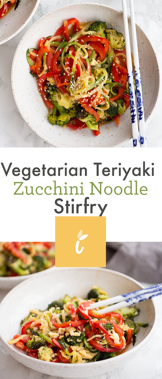 Vegetarian Teriyaki Zucchini Noodle Stirfry