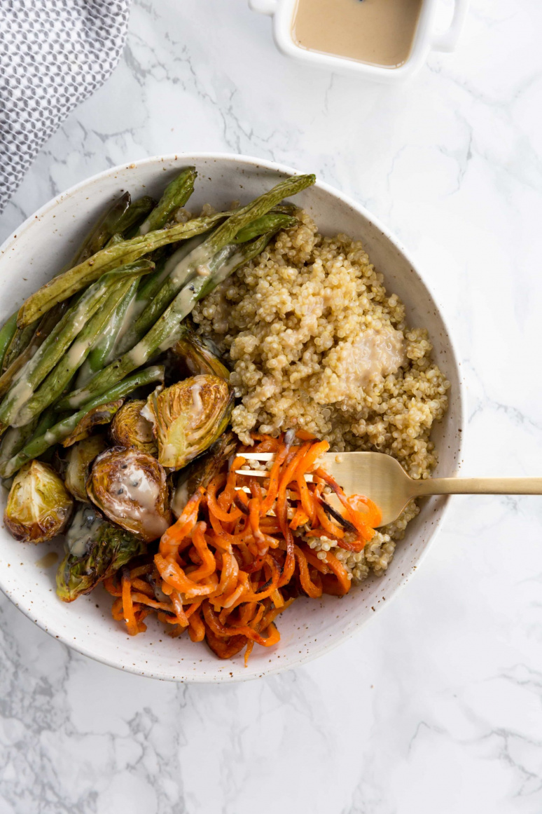 Vegetarian Roasted and Spiralized Veggie Bowls