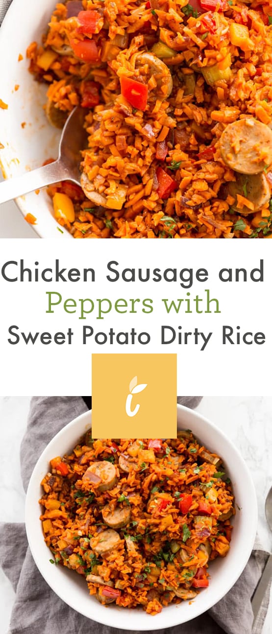 Chicken Sausage and Peppers with Sweet Potato Dirty Rice