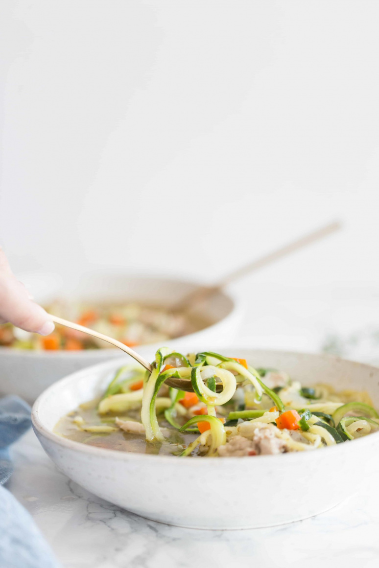 Pressure Cooker Chicken Zucchini Noodle Soup