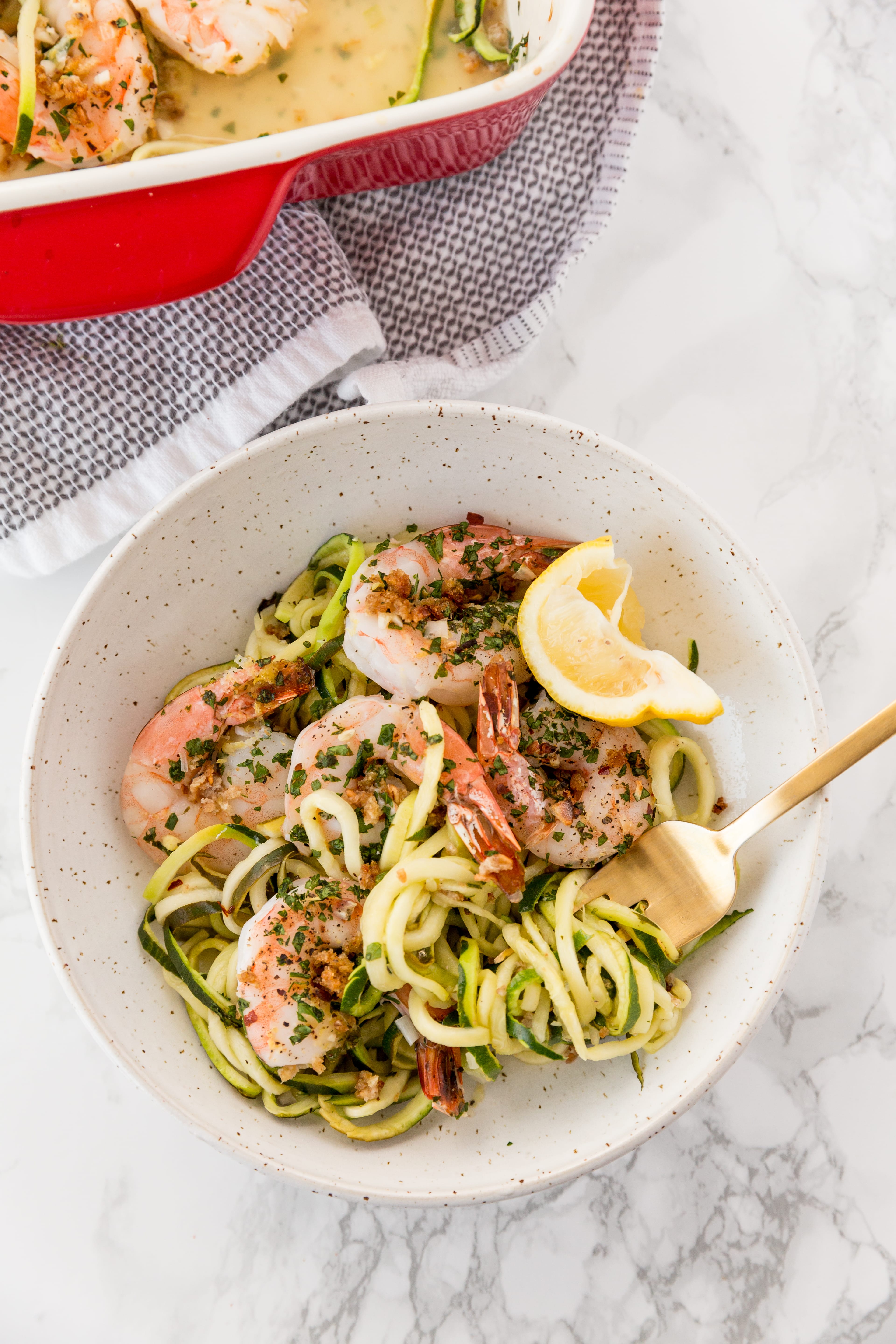 Baked Shrimp Scampi with Zucchini Noodles