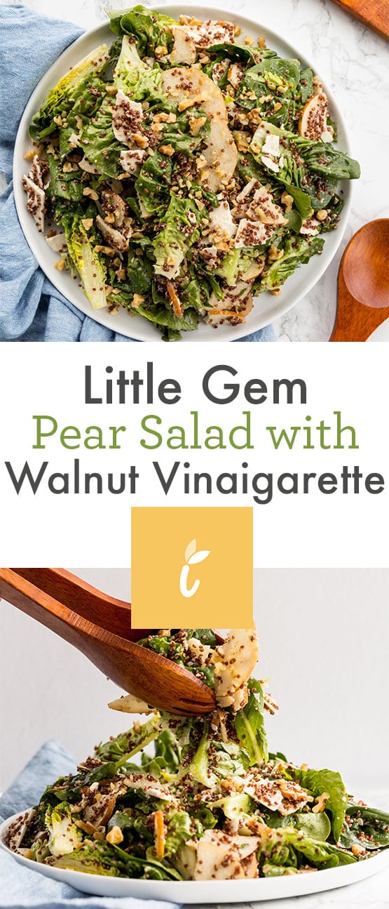 Little Gem Pear Salad with Walnut Vinaigrette