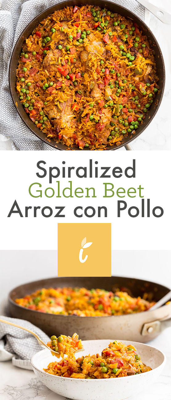 Spiralized Golden Beet Arroz con Pollo