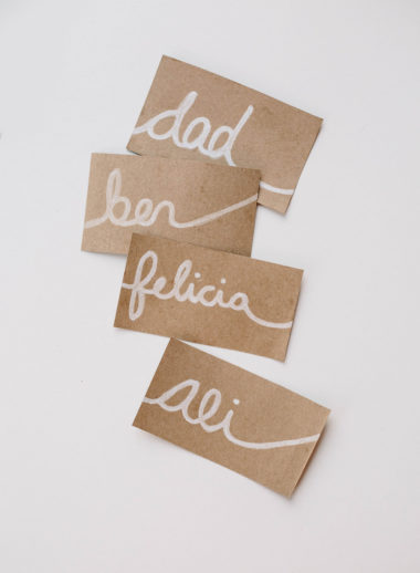 2-step DIY name cards for your next dinner party
