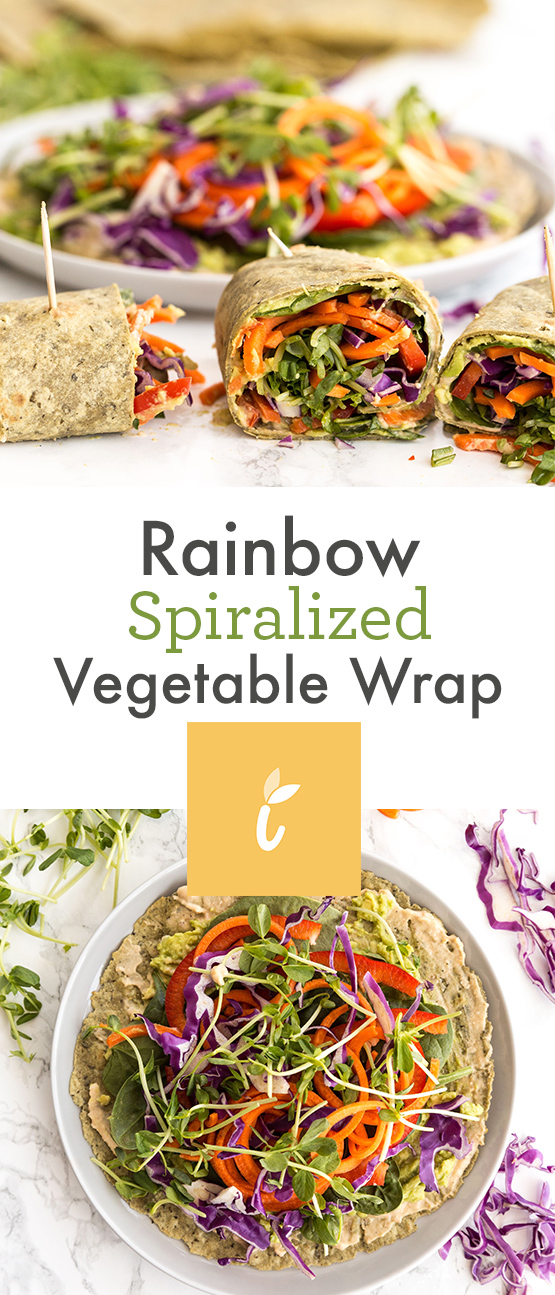 Rainbow Spiralized Vegetable Wrap