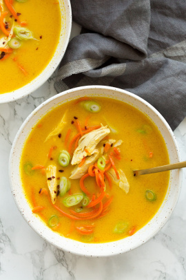 Turmeric Ginger Turkey and Carrot Soup