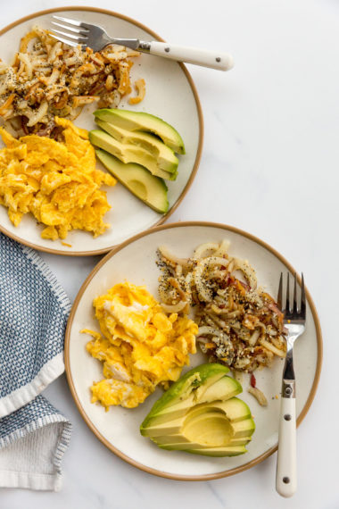 Everything Bagel Potatoes with Eggs and Avocado