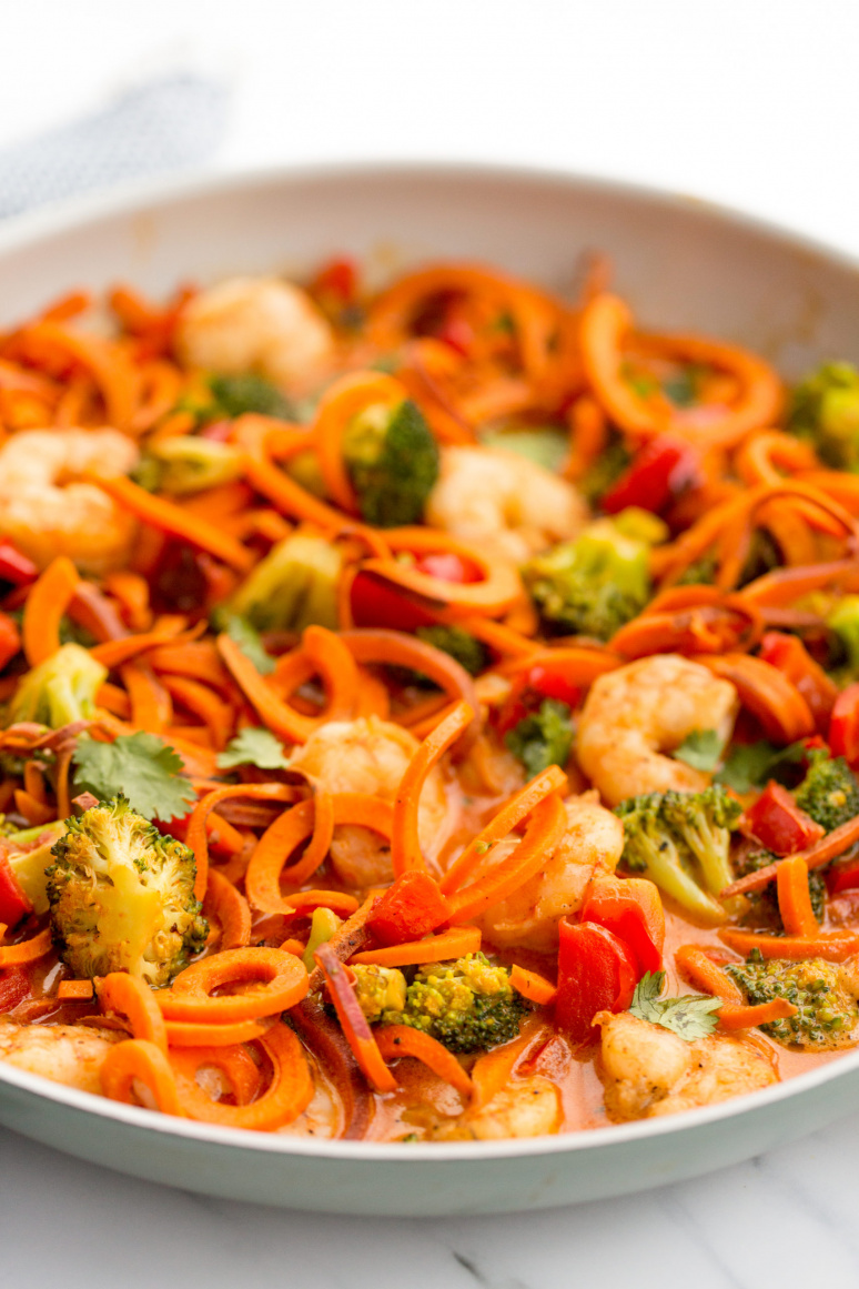 Red Curry Shrimp with Sweet Potato Noodles