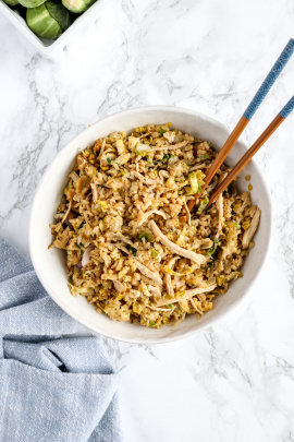 Brussels Sprouts Fried Rice with Chicken