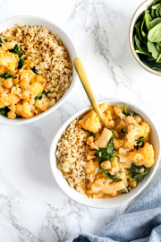 Cauliflower and Chickpea Curry with Spinach