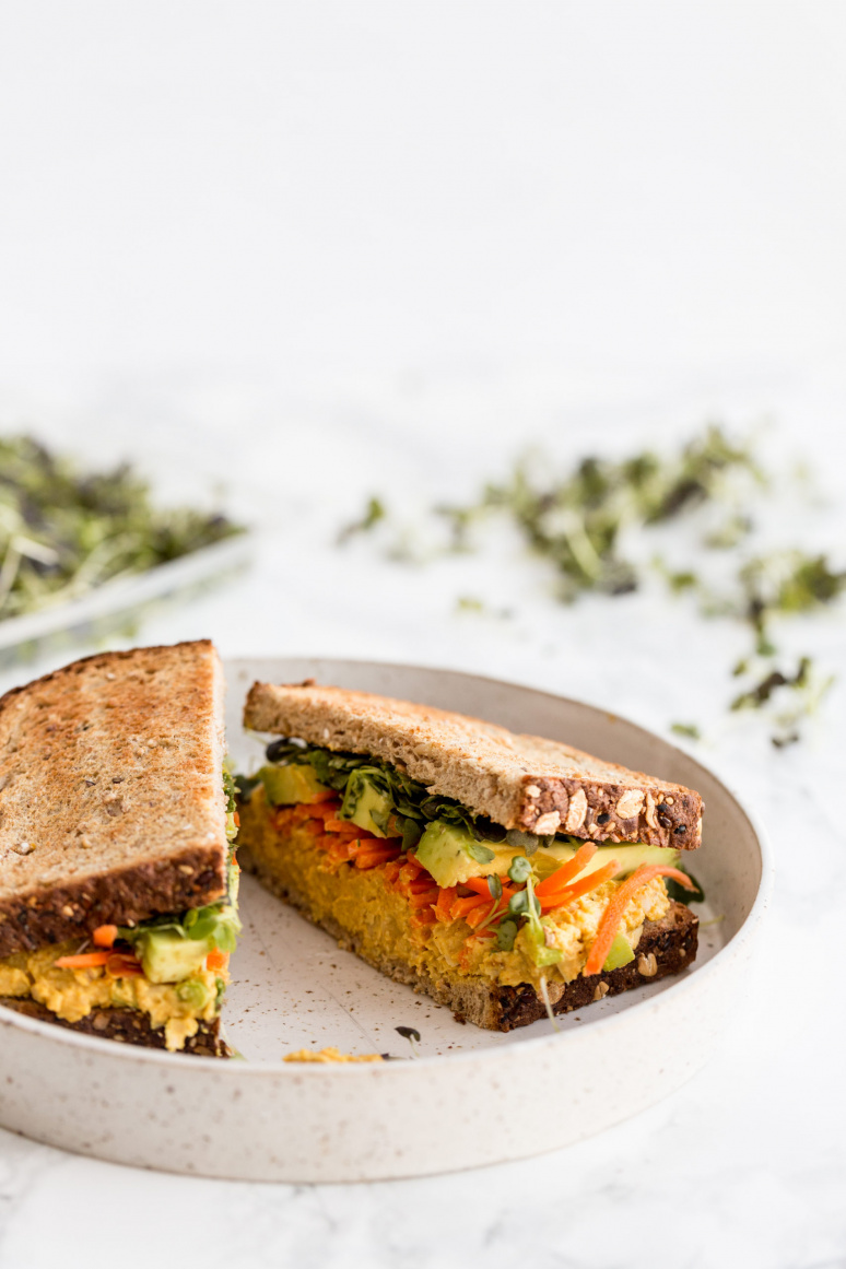 Curried Chickpea Salad Sandwiches with Avocado