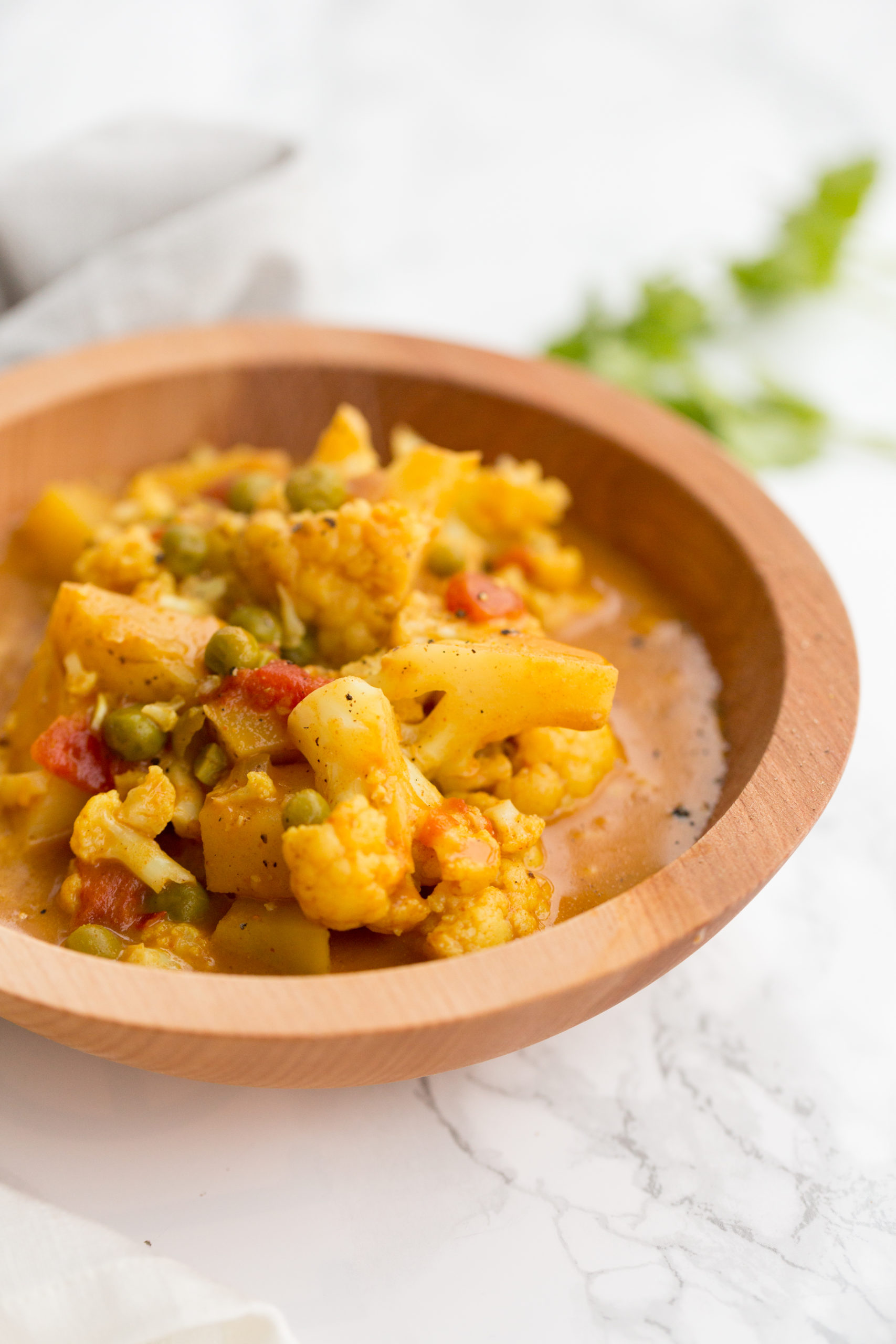 Cauliflower and Potato Curry with Peas