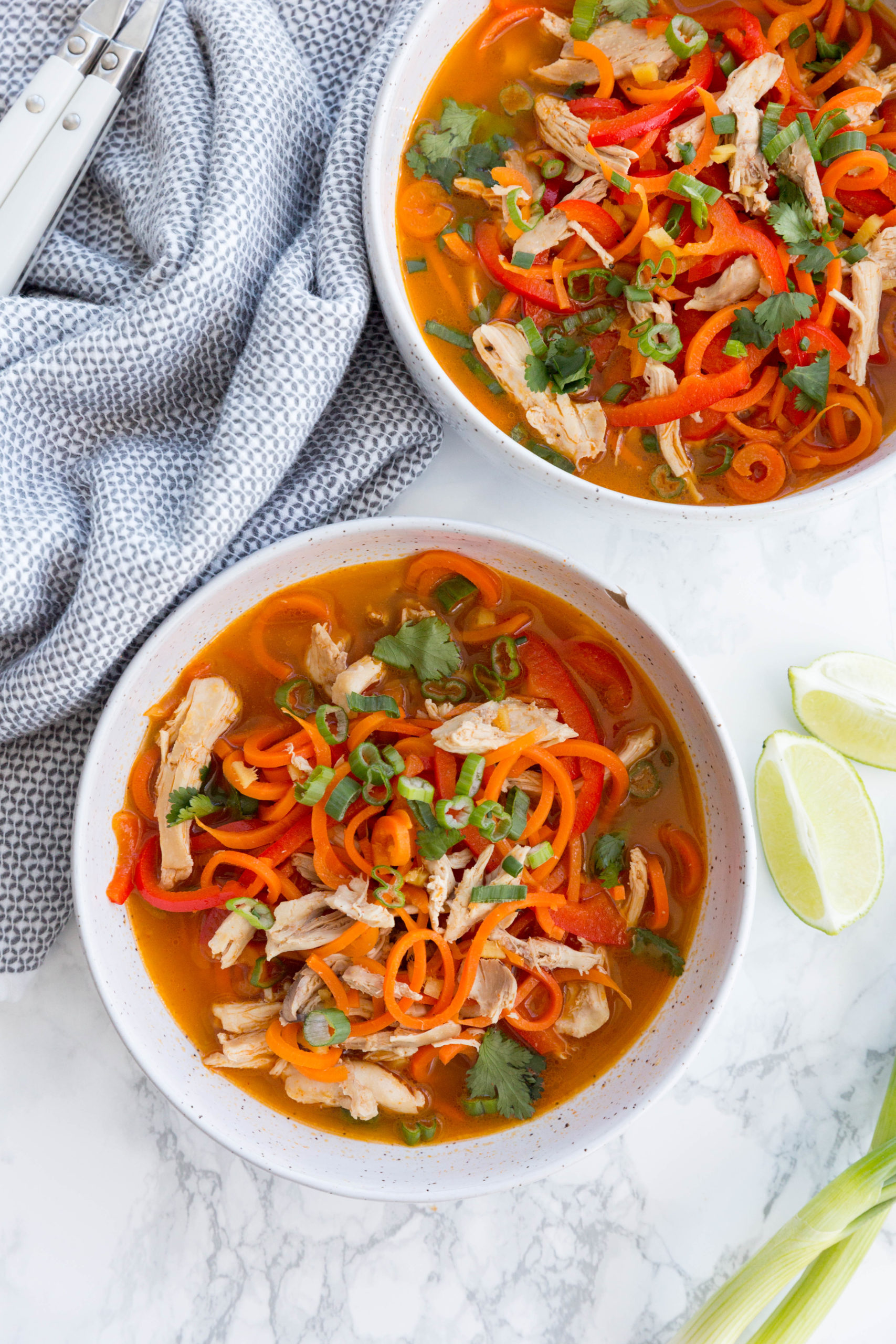 Spicy Asian Chicken Carrot Noodle Soup