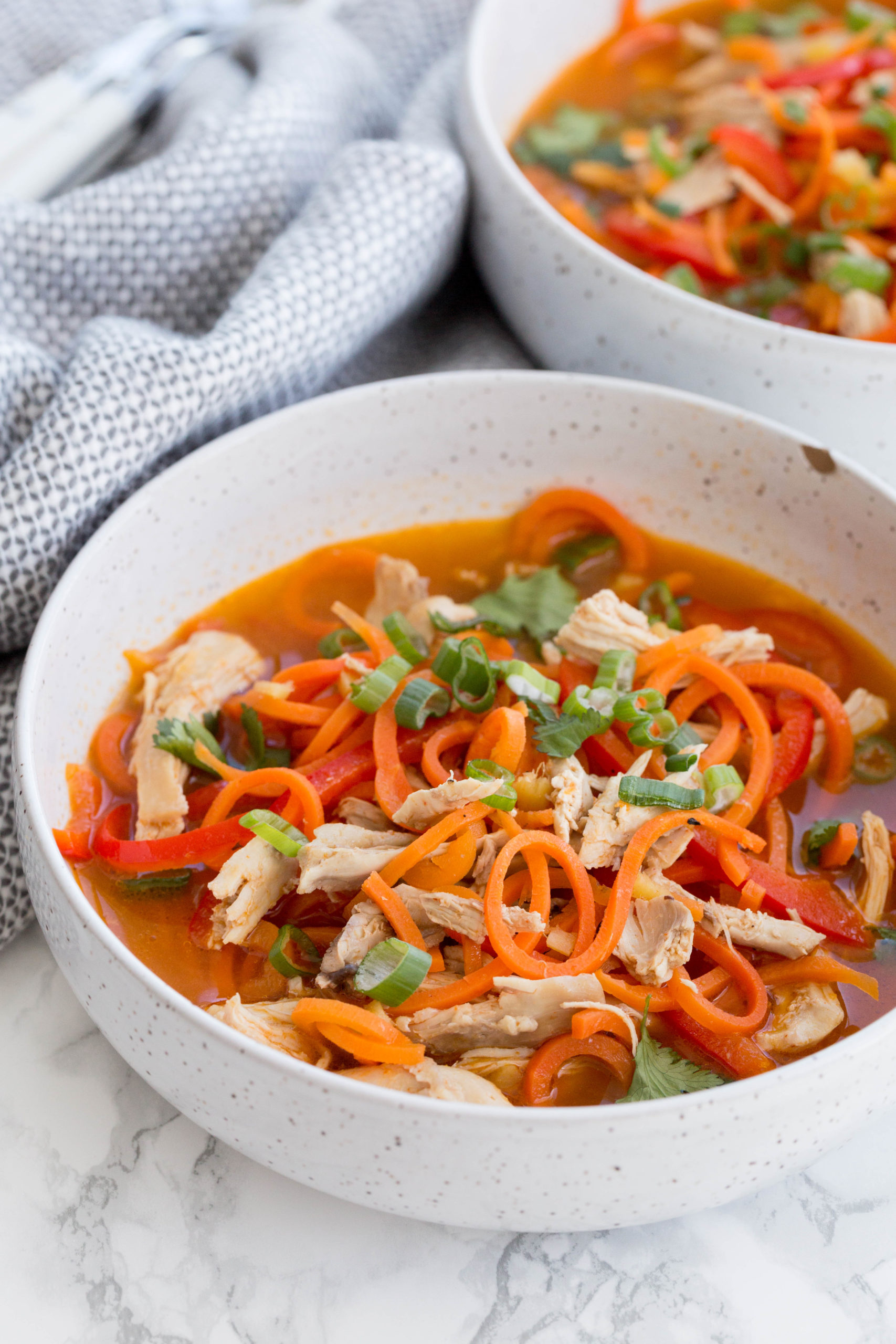 Spicy Asian Chicken Carrot Noodle Soup