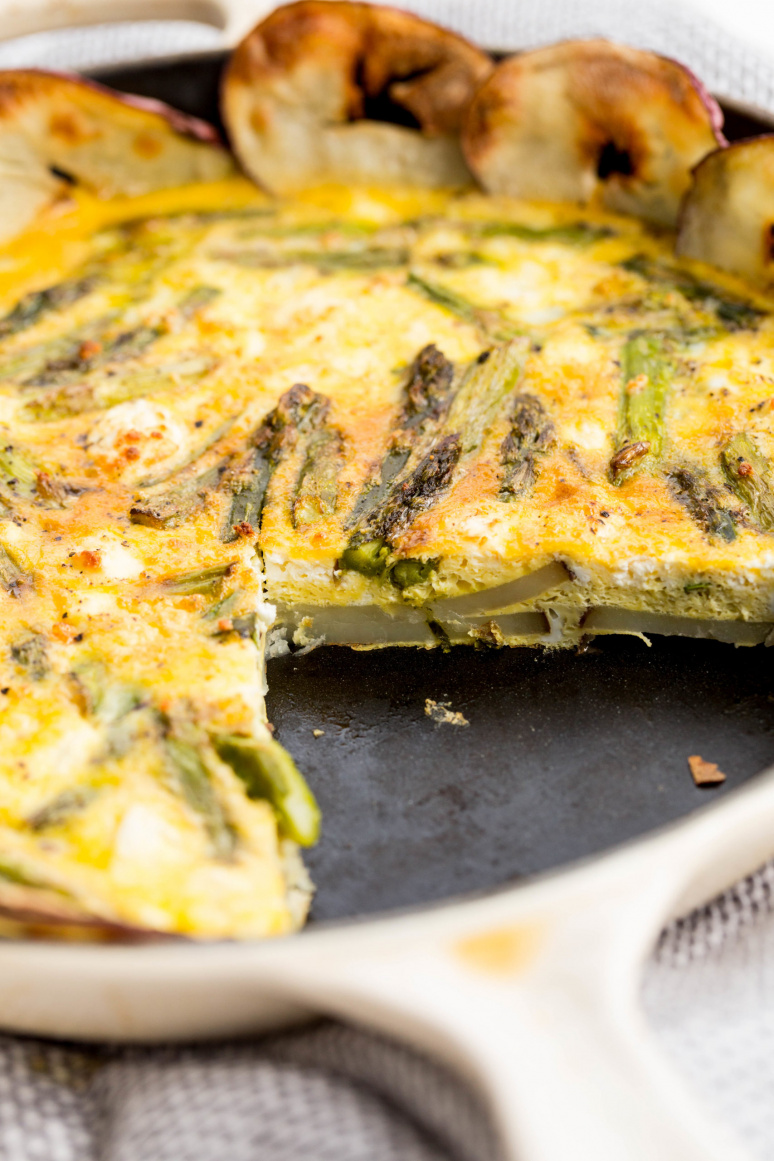 Spring Breakfast Quiche with Potatoes and Asparagus