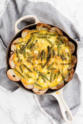 Spring Breakfast Quiche with Potatoes and Asparagus